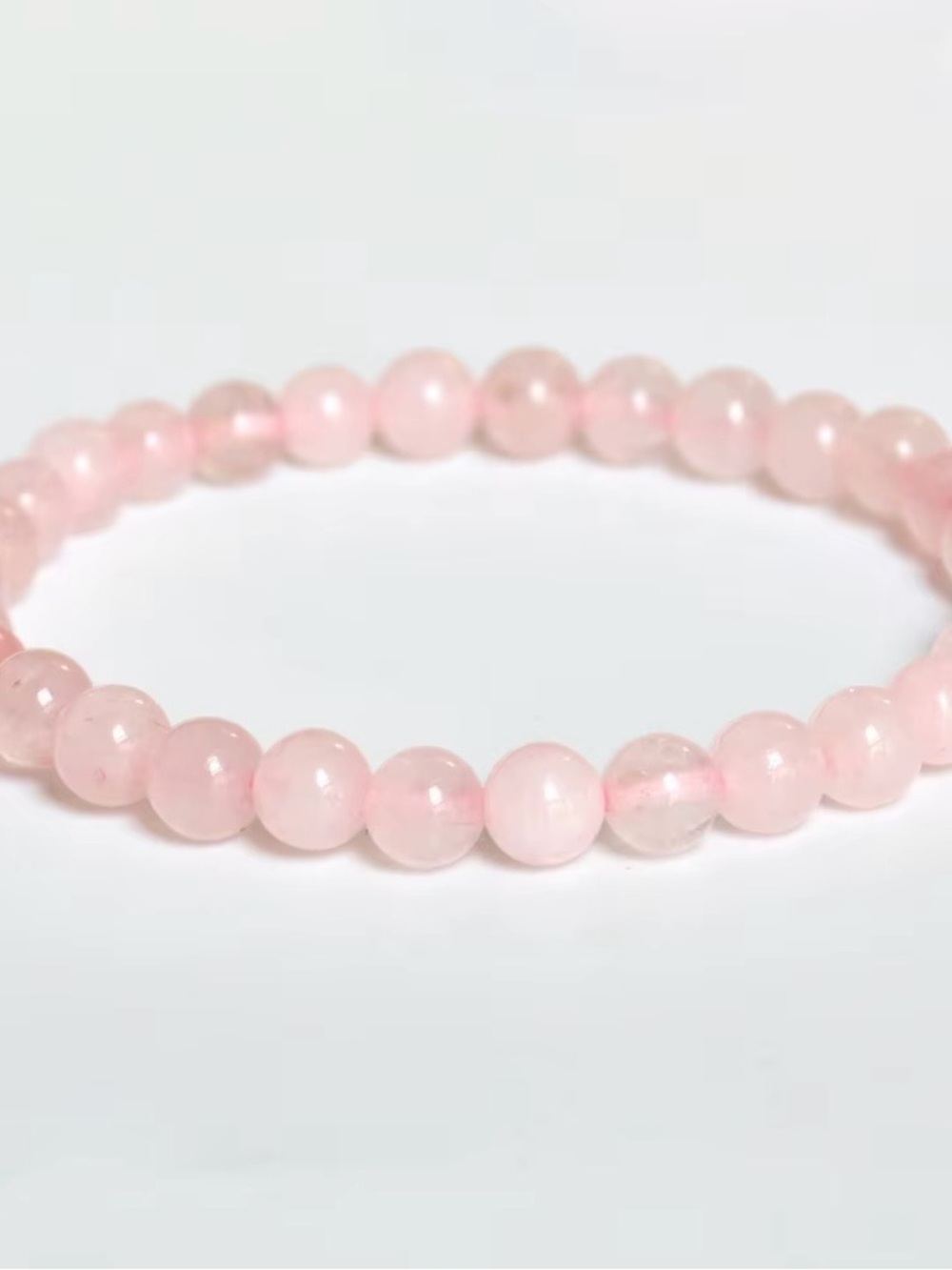 Rose Quartz Bead Stretch Bracelet - Pink